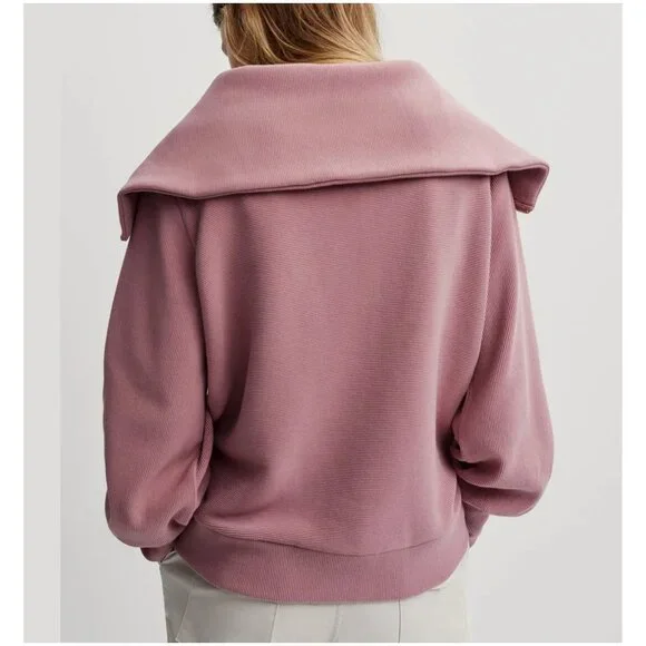 Varley Vine Half-Zip Pullover size L large pink rose gold zip sweatshirt - Picture 4 of 10
